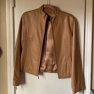 Camel color leather jacket, m